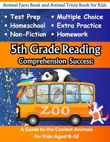 5th Grade Reading Comprehension Workbook: Animal Facts Book and Animal Trivia Book for Kids (Animal Trivia and Animal Facts Workbooks for Reading Comprehension) von Independently published
